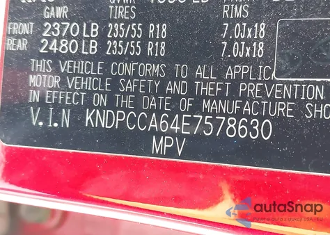 2014 Kia Sportage Sx z USA, uszkodzony, nr VIN KNDPCCA64E7578630